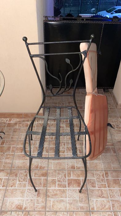 Set gradină masa cu 4 scaune fier forjat pentru terasa sau exterior