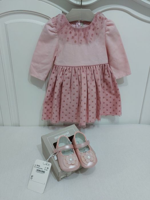 Rochita Anne Bebe 6-9-12 luni + pantofi/balerini (botez)Mayoral nr. 18