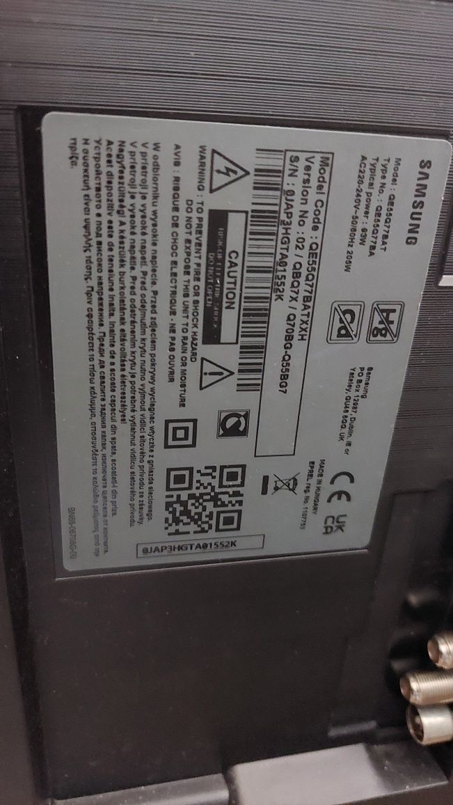 Vand Televizor Samsung QLED 55Q70B, 138 cm, Smart, 4K DISPLAY SPART,