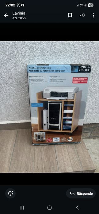 Mini birou cu rotile pentru computer,  fax si accesorii  Nou, Jisk Ita
