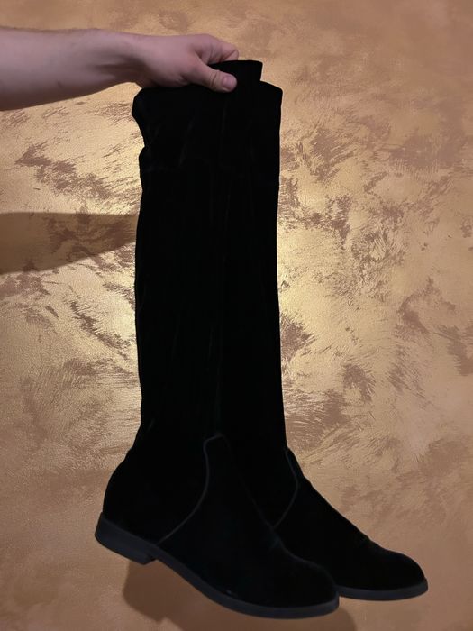 Cizme lungi din catifea
