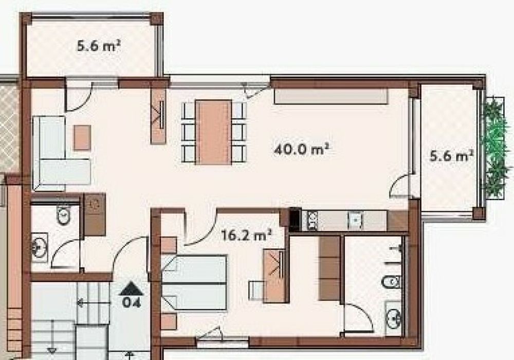 Чудесен двустаен апартамент, с просторни стаи, до плаж Каваци в