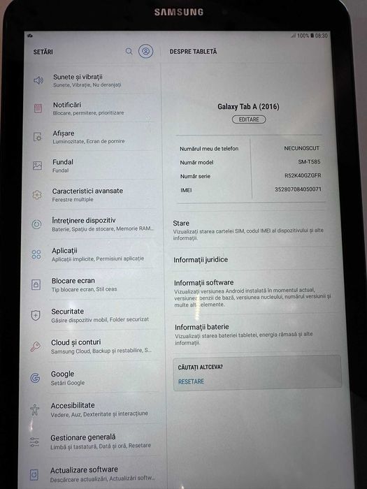 Samsung Tab A T585, Octa-Core 1.6 GHz, 10.1", 2GB RAM, 32GB, 4G