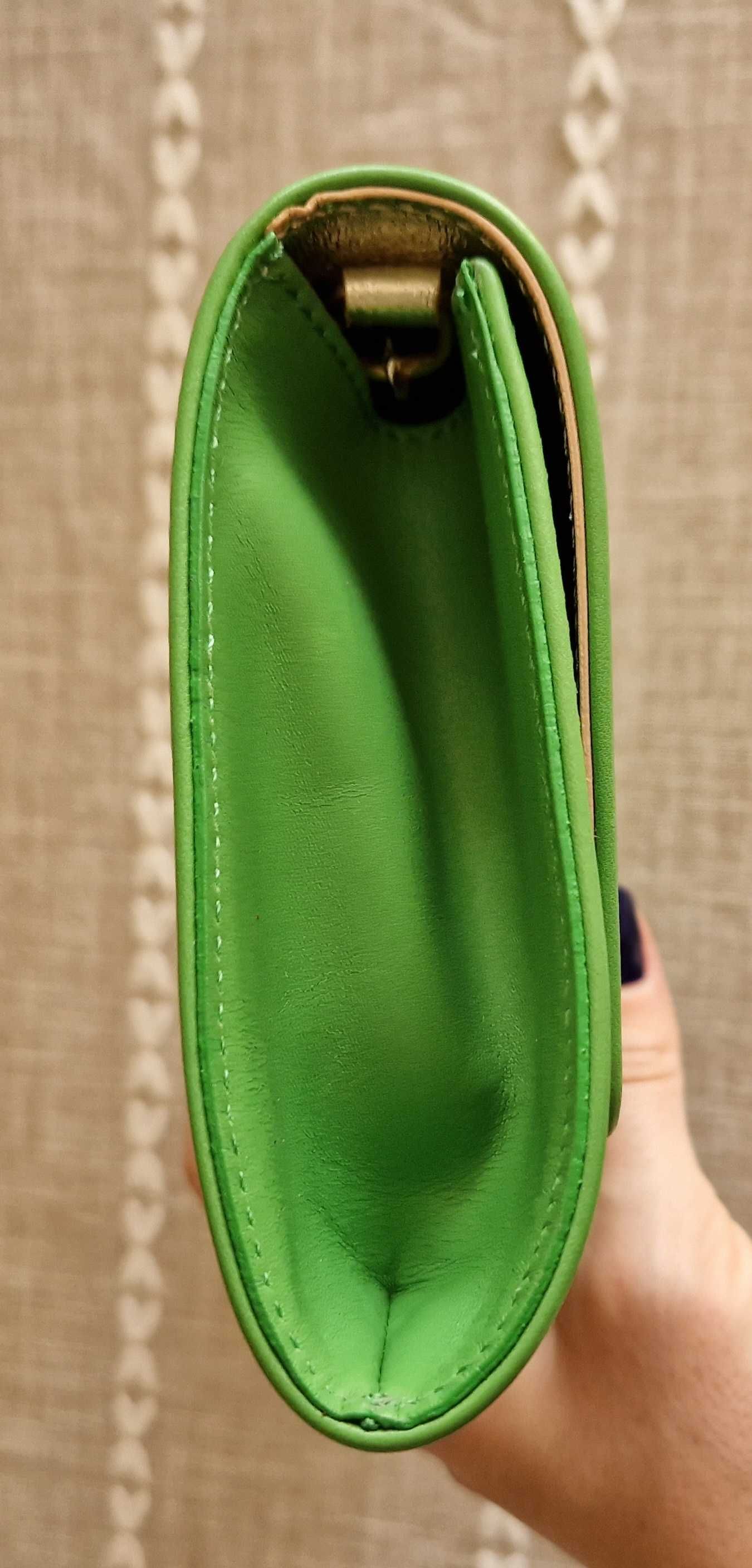 Vand geanta plic verde, piele #Musette