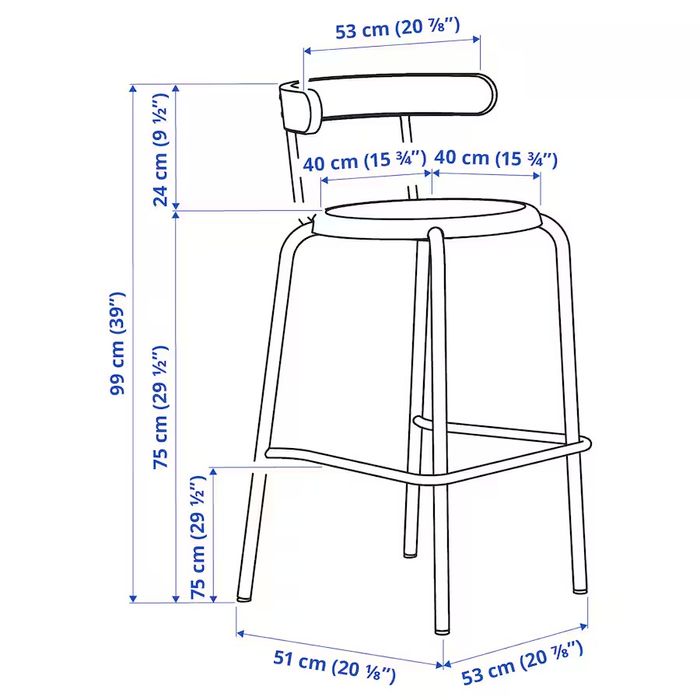 Scaune bar YNGVAR Ikea ,75cm ,2buc