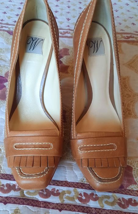 Pantofi eleganți Zara din piele cu toc înalt nr.38, interior 24,5 cm