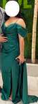 Rochie de seară verde, satin