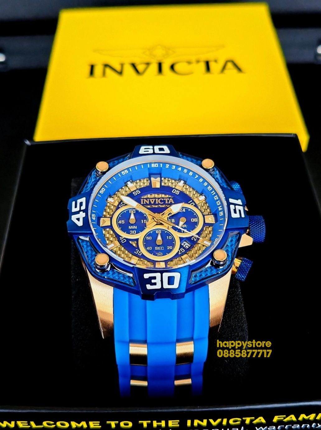 INVICTA Pro Diver Rush Blue 52 mm, Инвикта нов ръчен часовник