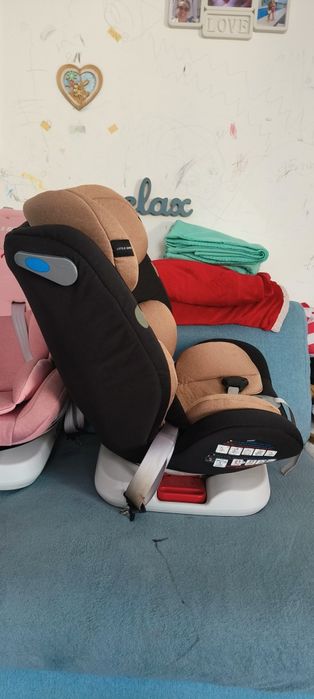 2 Scaune auto isofix 360° f/b roz maro negru
