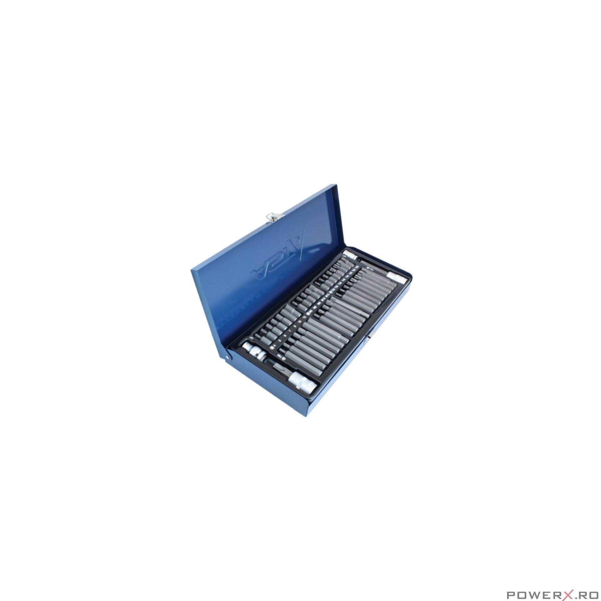 Set biti si adaptoare, hexagonali, torx, 44 piese, Asta