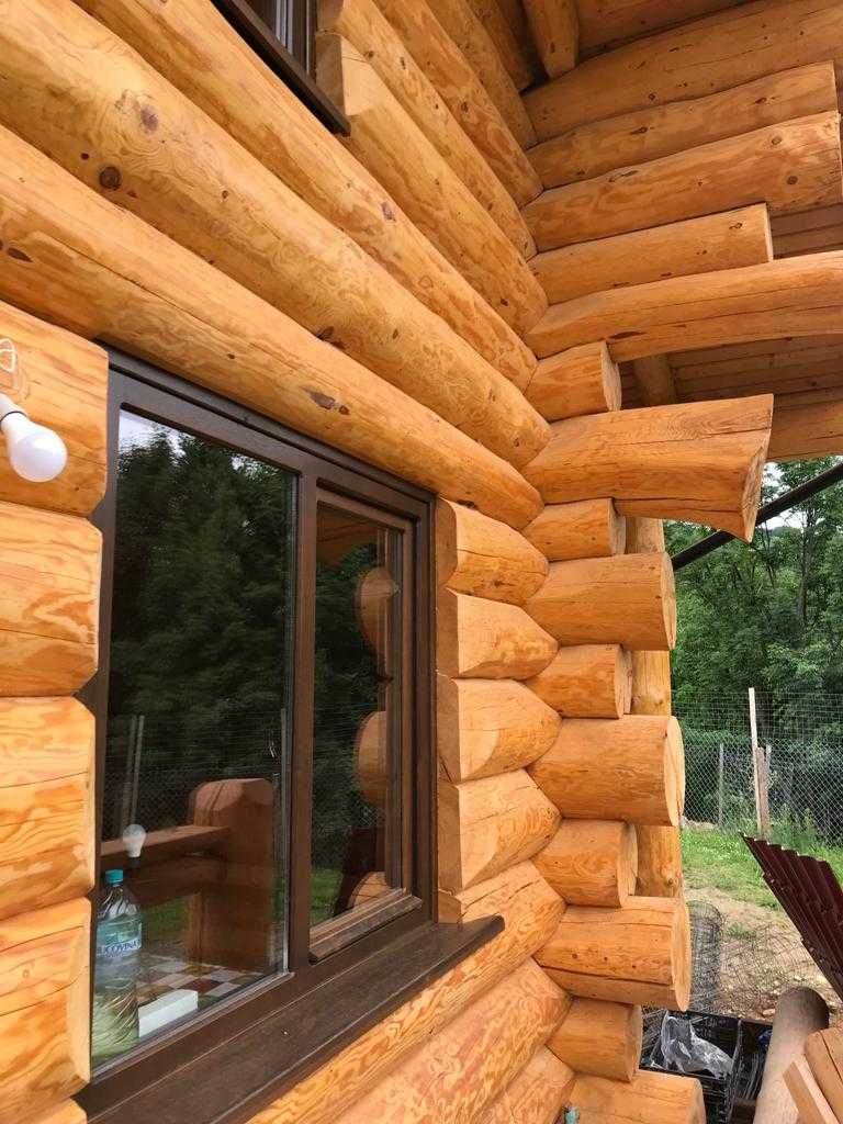 Cabane lemn rotund