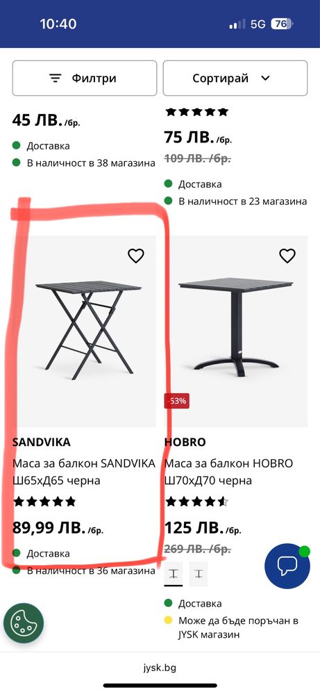Чисто нова градинска маса от Юск