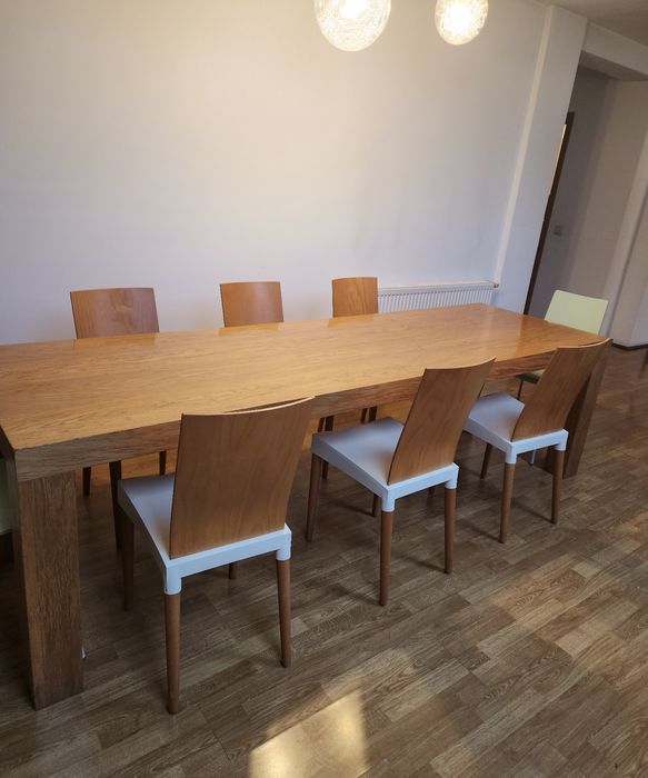 Masa lemn masiv stejar 6 scaune