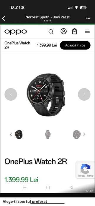 Smartwatch OnePlus Watch 2R nou
