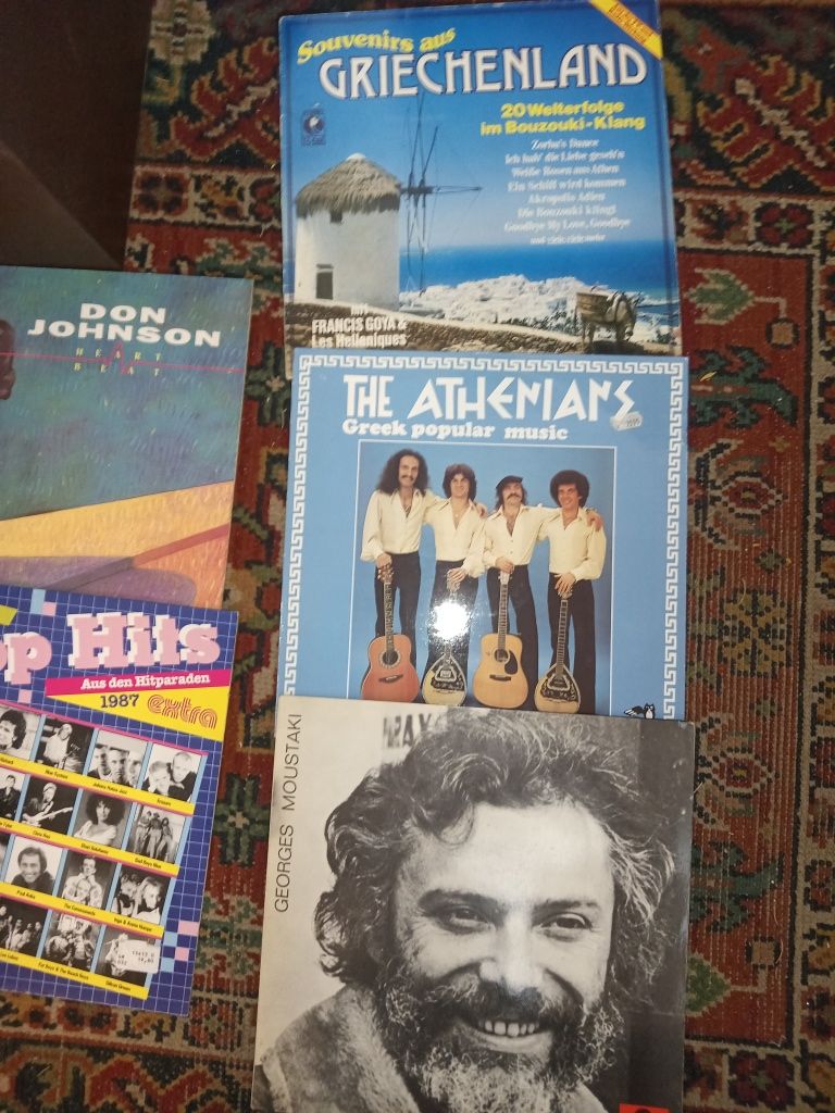 3 cutii vintige depozitare viniluri și discuri de vinil