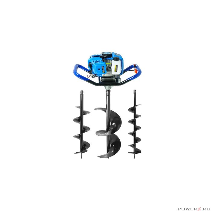Motoburghiu 5.2 Cp, 3 burghie 15, 20, 25 Cm, Freza,Foreza Pamant, Baug