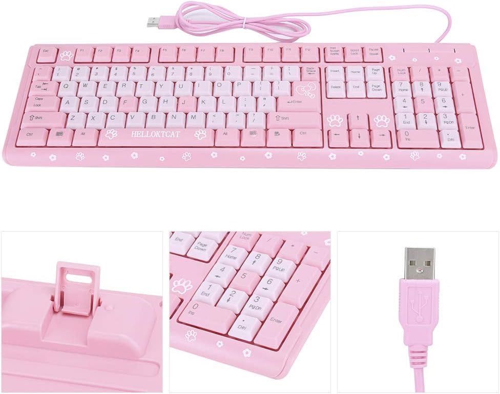 tastatura roz copii