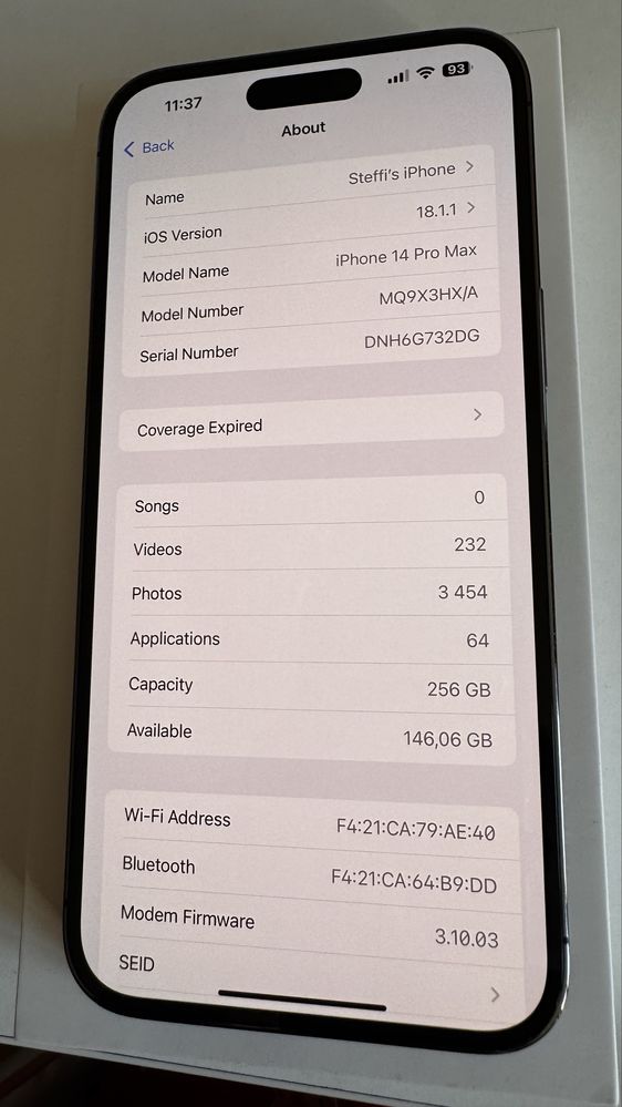 Iphone 14 pro max 256gb Deep Purple