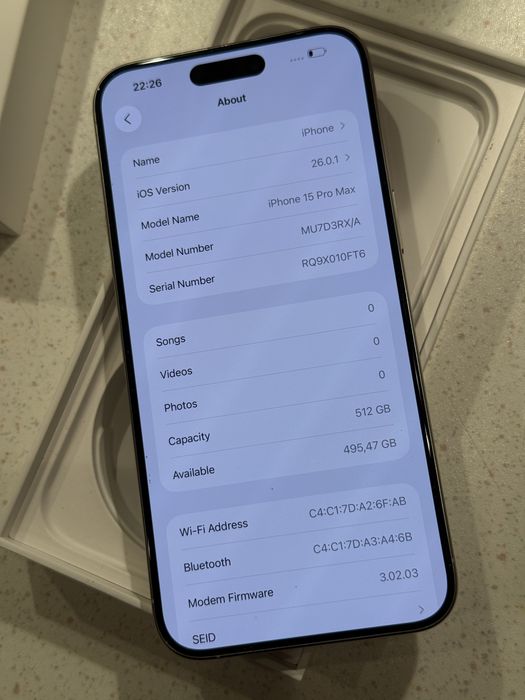 iPhone 15 Pro Max 512GB Titanium White– Като НОВ, 91% Батерия.