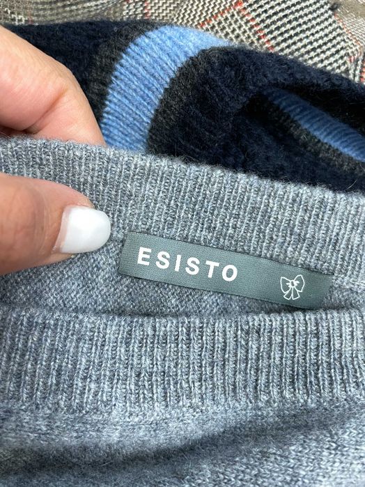ESISTO размер M дамски кашмирен пуловер 100% КАШМИР сив