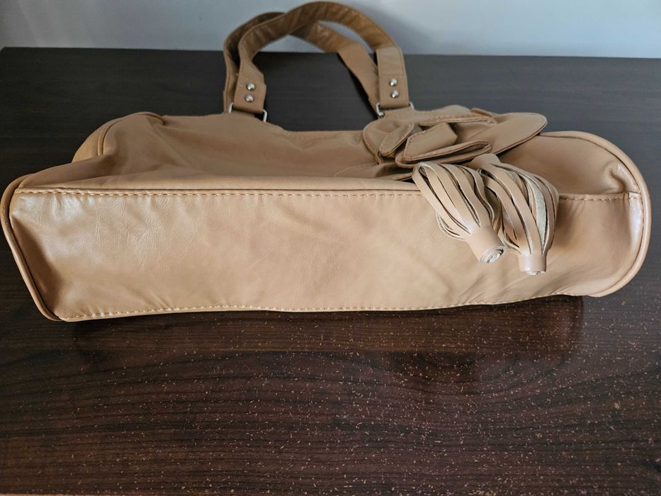 Geantă damă casual din piele ecologică taupe