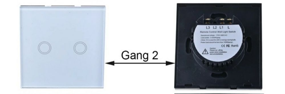 Întrerupător touch screen dublu