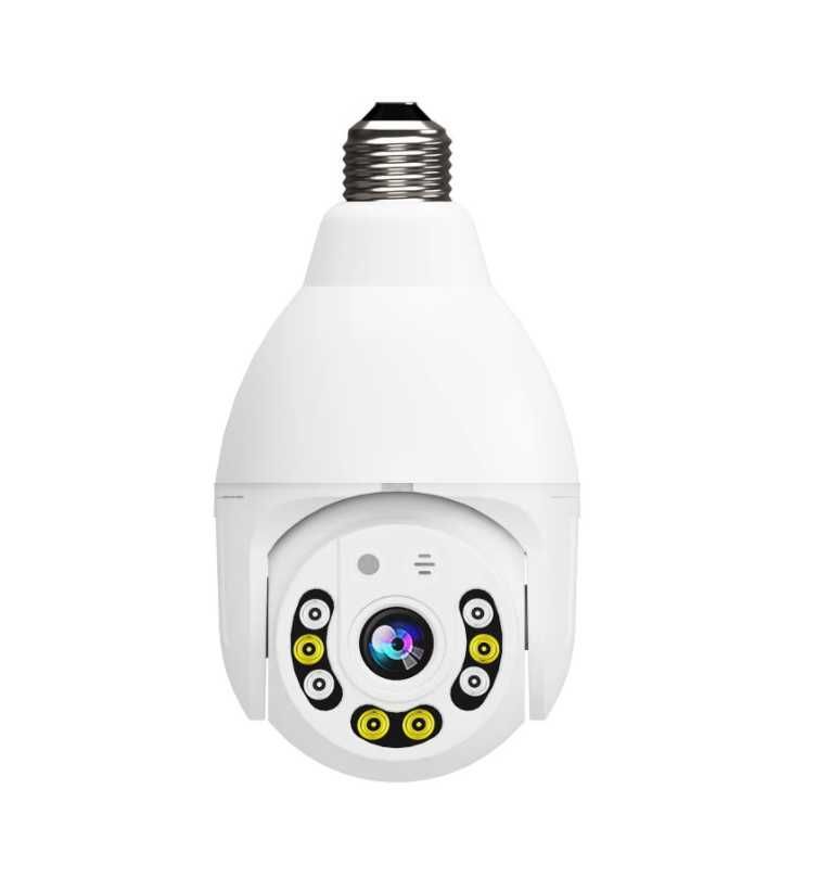 Camera supraveghere rotativa tip bec / bulb cu dulie E27 Wireless