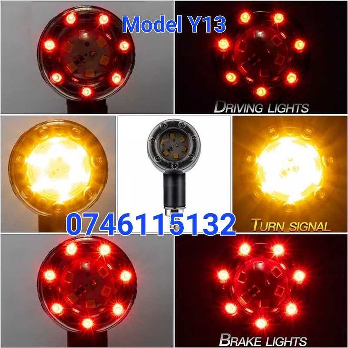 Motocicleta Atv Chopper Semnalizari LED-Semnalizare-Pozitie-Frana- Y13