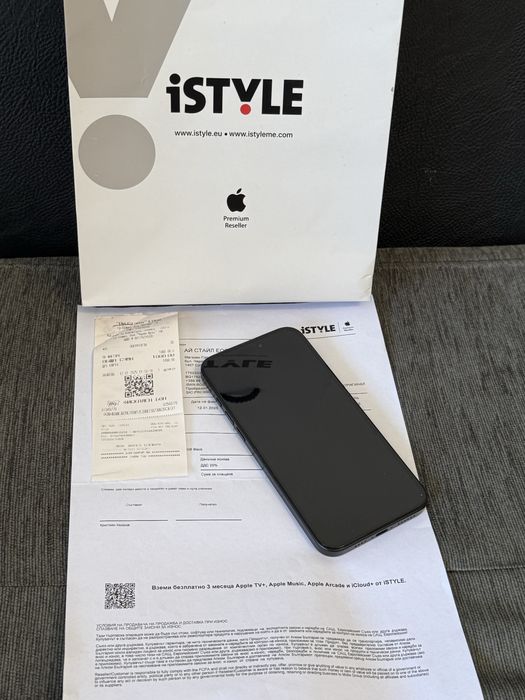 КАТО НОВ 128GB iPhone 16 Plus + iStyle Гаранция 2027г. Black