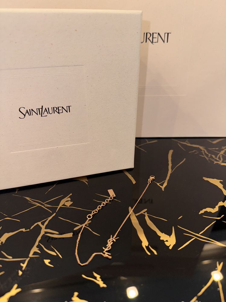 Нова оригинална гривна YSL в розово злато
