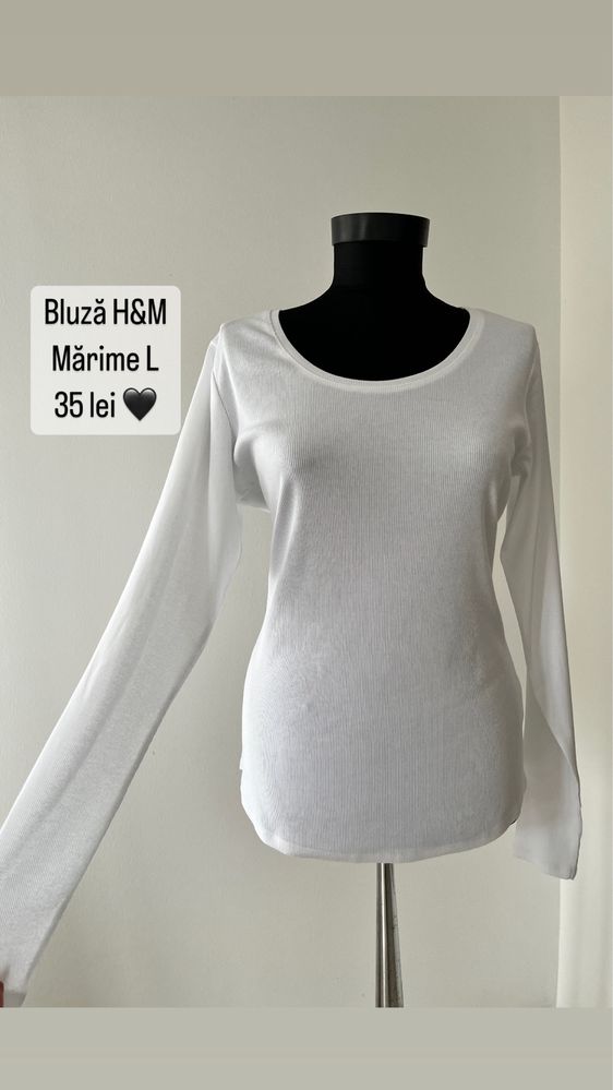 Bluza alba H&M noua cu eticheta L