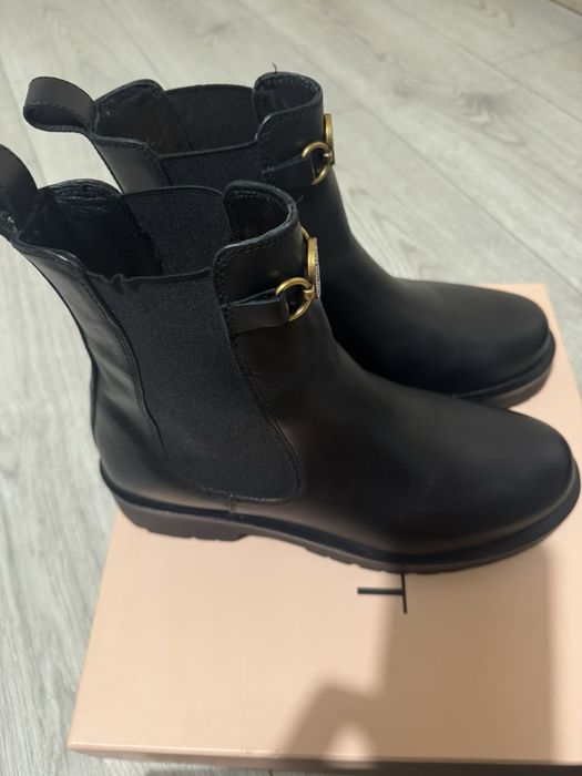 Черни боти естествена кожа Twinset