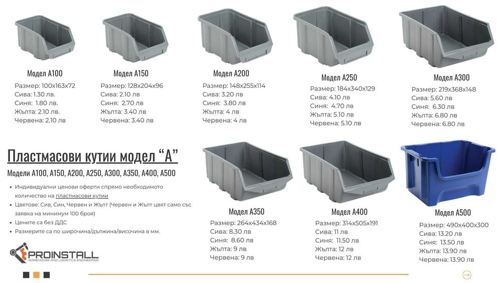 Пластмасови кутии за магазин и склад, НОВИ