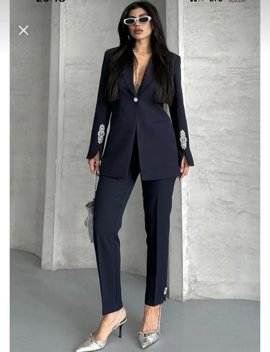 Compleu ablastru marin cu detalii swarovski s-m