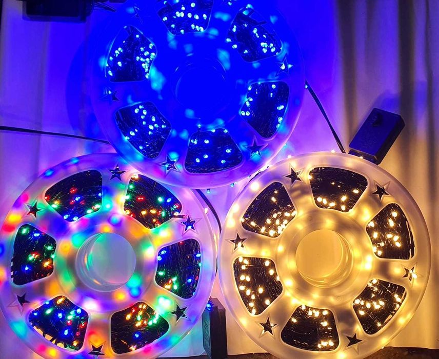 Instalatie liniara rola fir 100m REAL led mare V8, culori multicolor