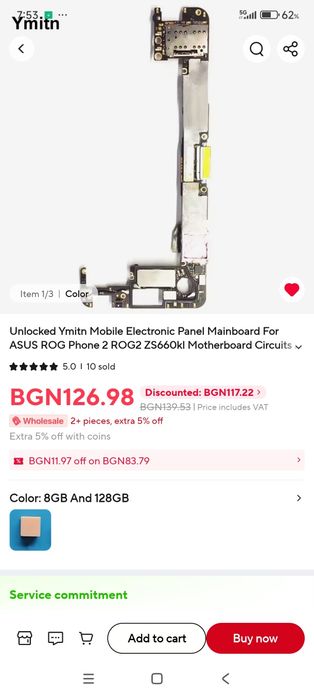 Rog Phone 2 дънна платка работеща