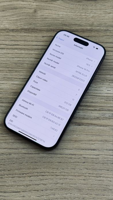 iPhone 16 Pro 512GB codat USA ca Nou Black Titanium