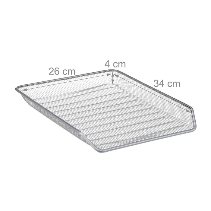 Suport pentru documente cu 3 compartimente metal argintiu 27x29x35 cm