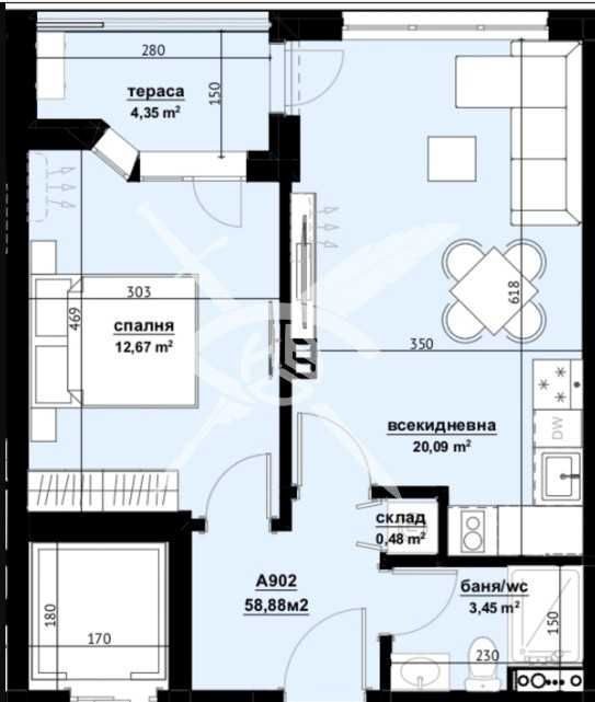 Тристаен апартамент в Изгрев 799-23904
