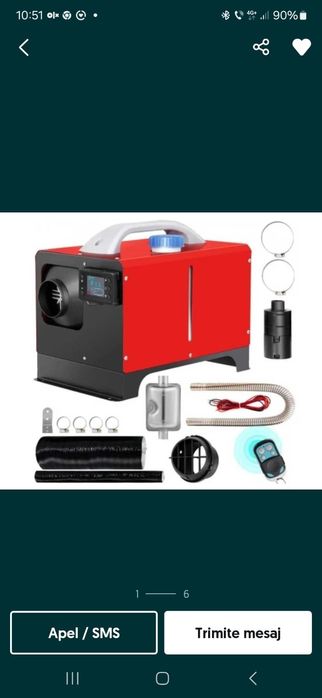 Sirocou diesel VEVOR All-in-one 12V 8KW ca webasto