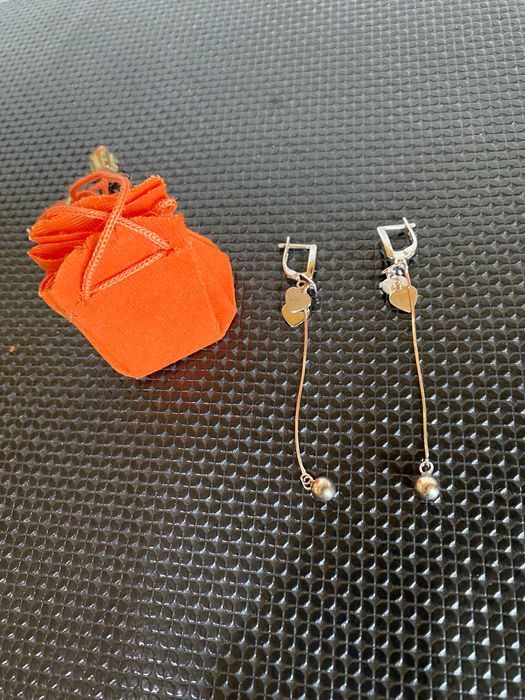 Оригинални сребърни обеци - сърца