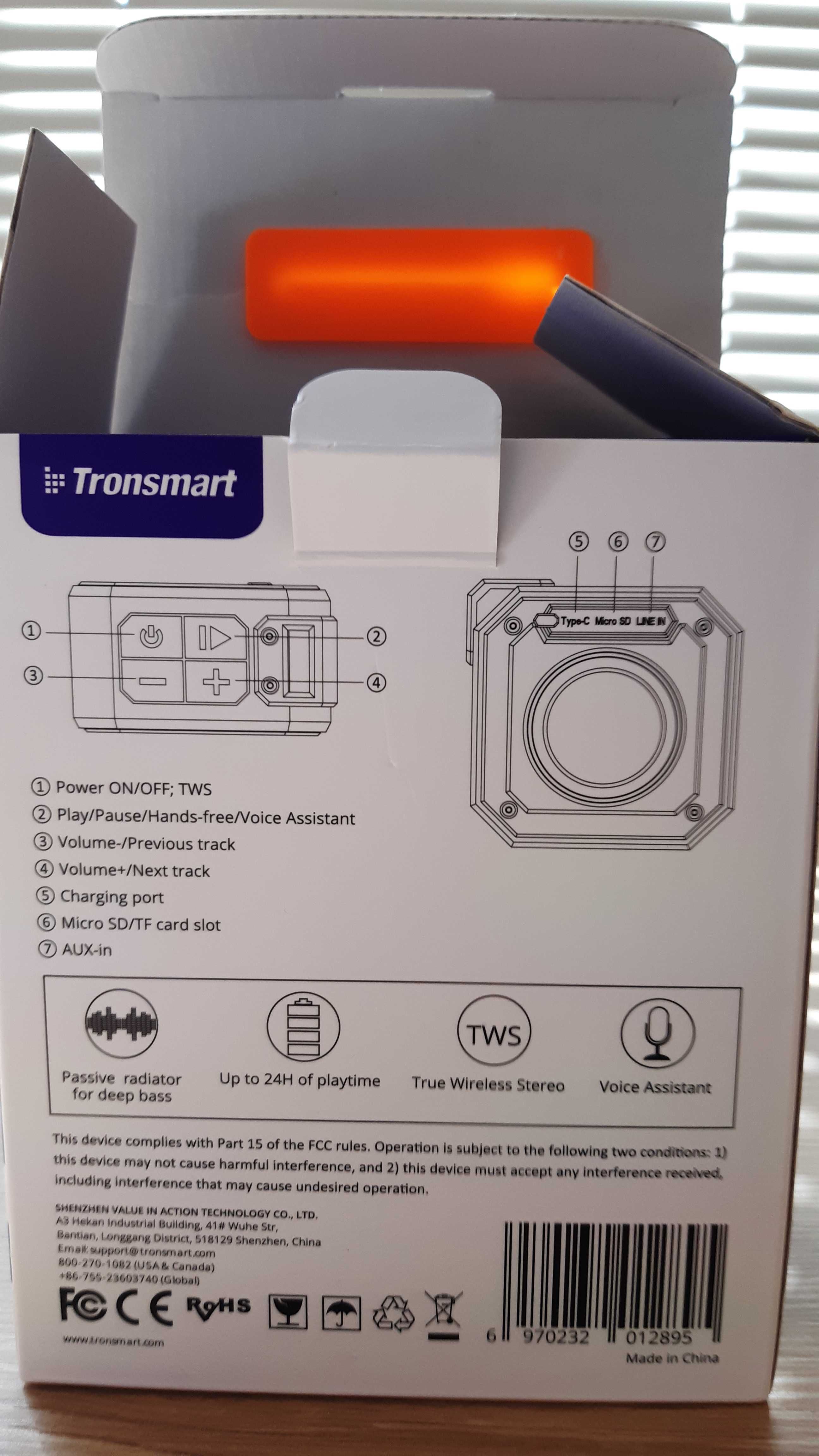 Bluetooth тонколонка Tronsmart Element Groove Mini, водоустойчива