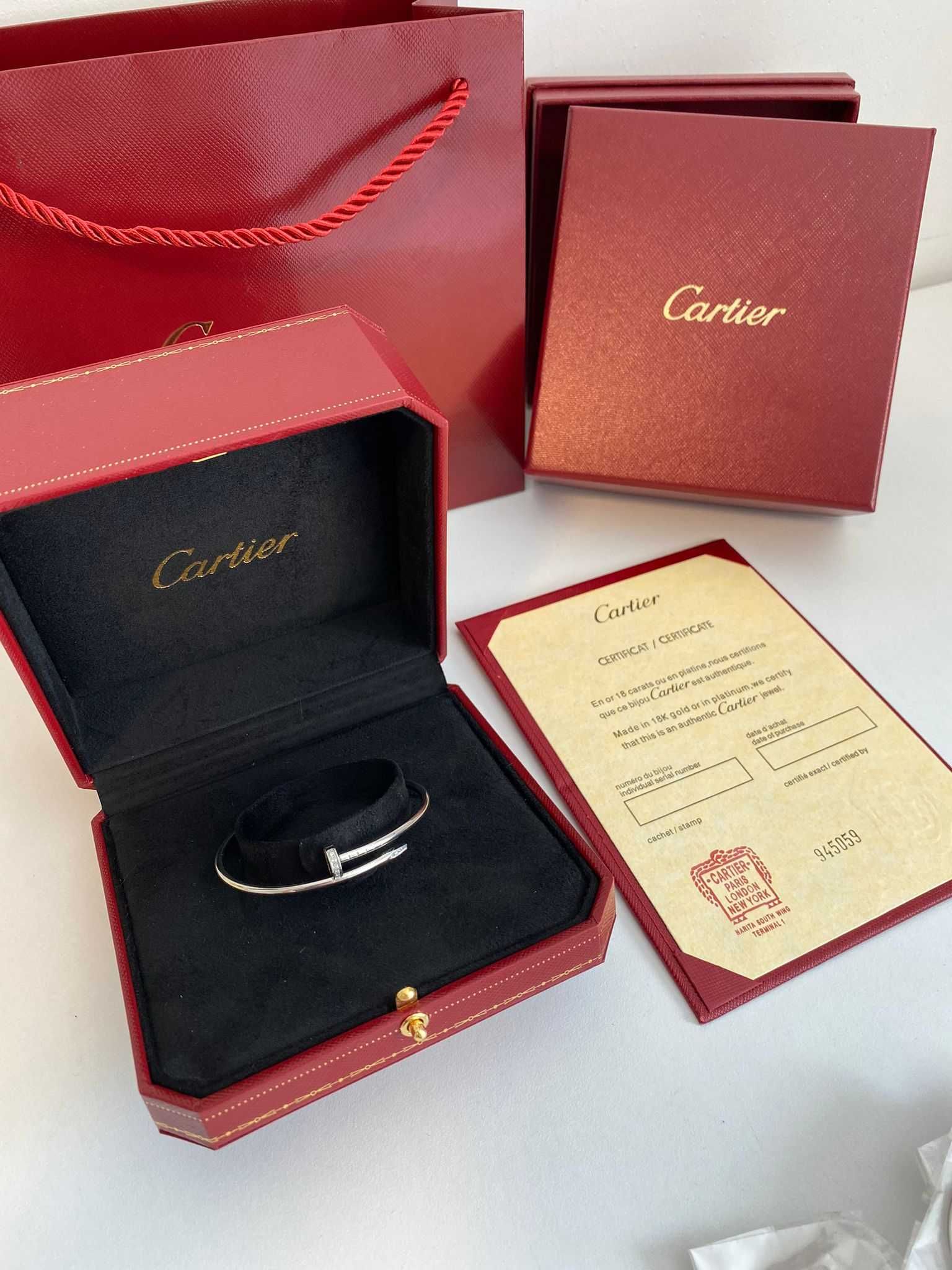 Brățară Cartier Juste un Clou Small 15 White Gold 24K diamond cu cutie