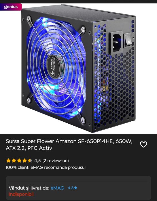 Sursa 650W ARGB Noua