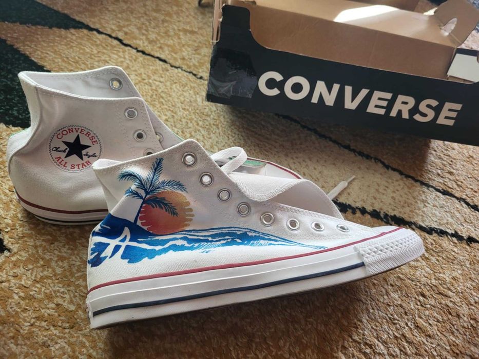 Tenisi unisex Converse Chuck Taylor All Star Hi M9162C, Crem, noi