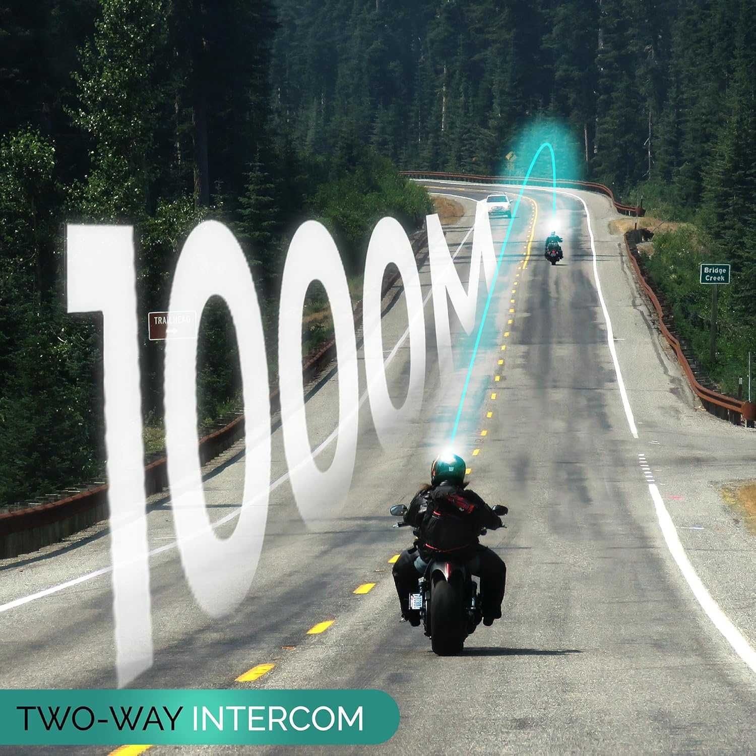 SWAREY Мотоциклетен интерком, 2-посочен 1000M