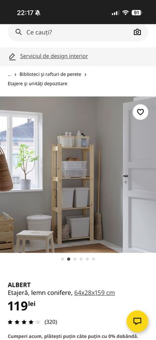 Etajera lemn Ikea