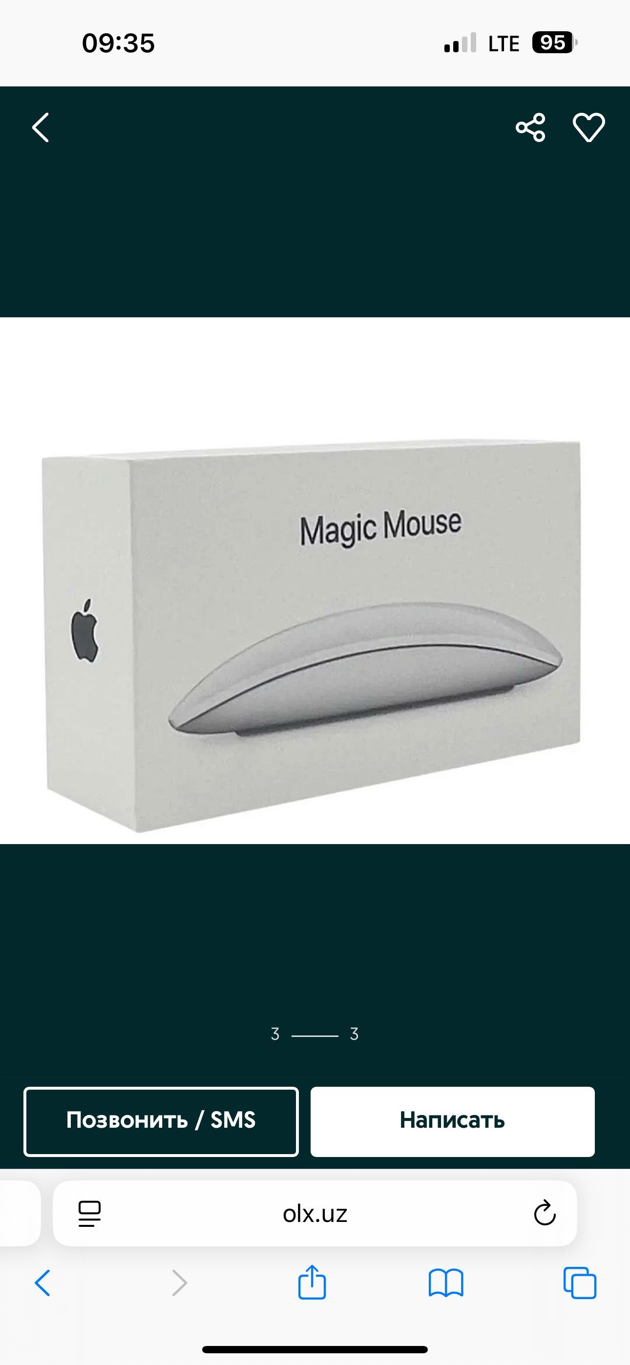 apple magic mouse 2 martta zaryad qilingan holati juddayam a’lo yangi