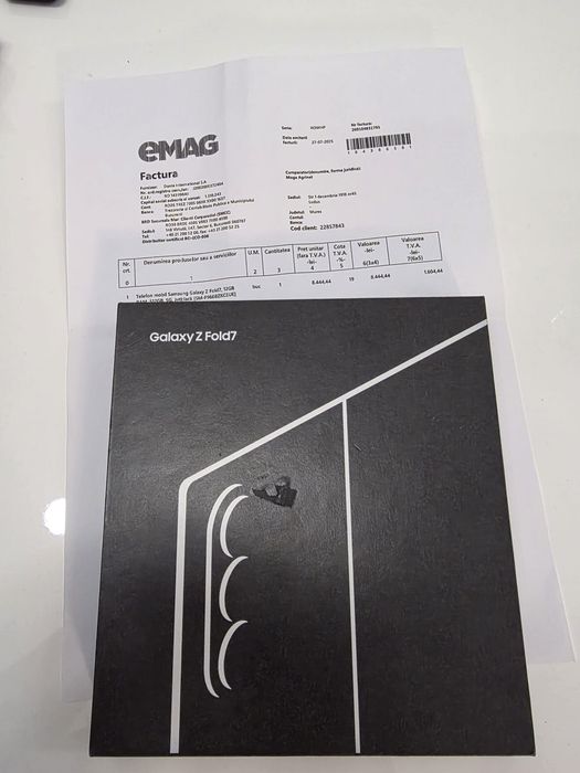 Samsung Z Fold 7 5G Jetblack 256Gb NOU Sigilat Factură 2 ANI GARANȚIE