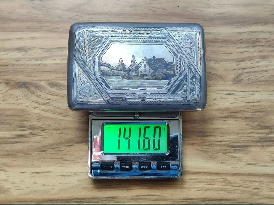 Серебряная табакерка 84 проба